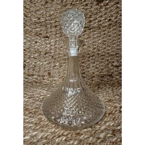Vintage Genie Style Crystal Clear Glass Decanter Designer Style 11" Tall